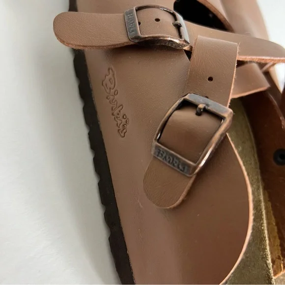 Birkenstock Birks Birkis Brown Leather Clog Slip On Shoe Mary Jane 41 - Picture 5 of 9